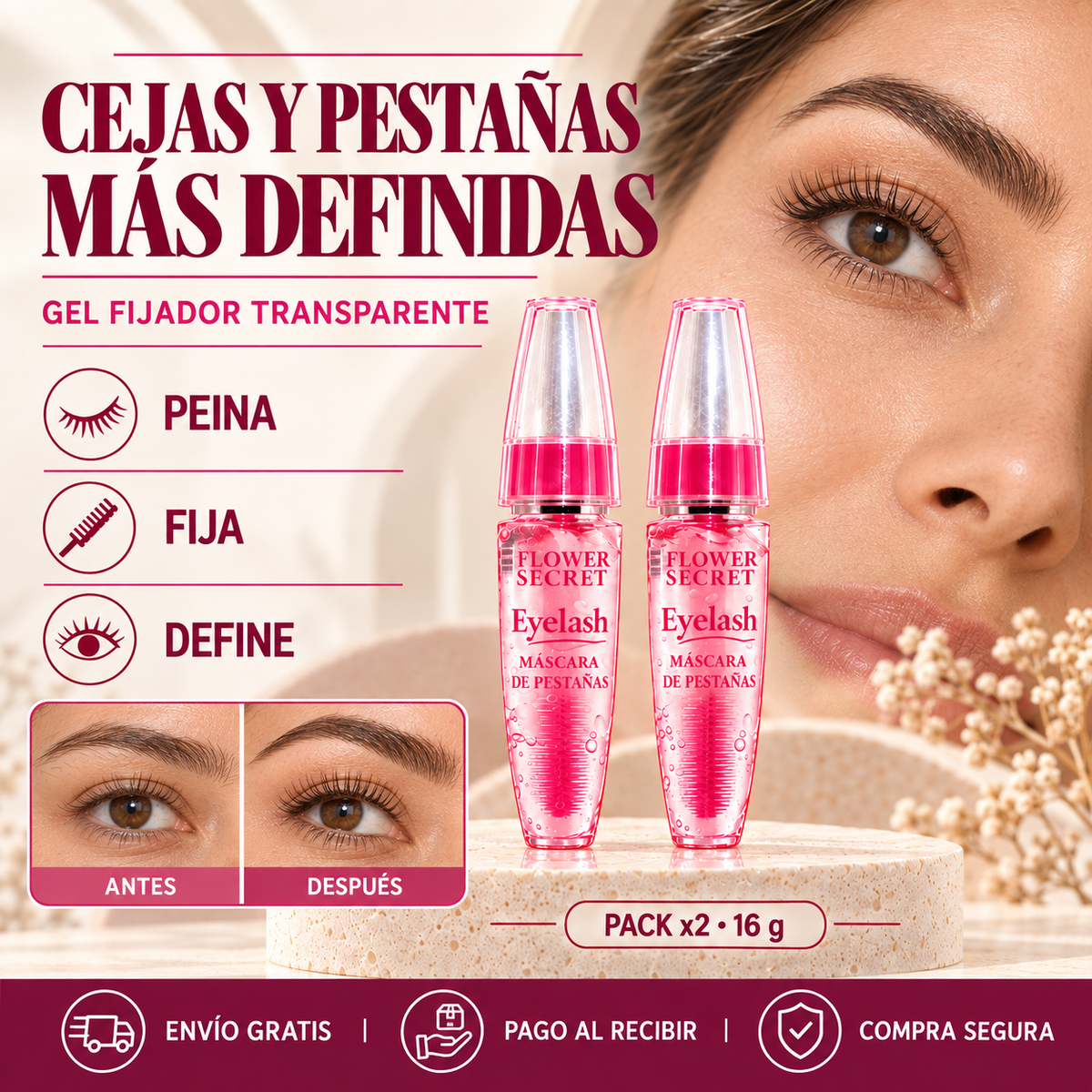 PACK 2X1 MASCARA POTENCIADORA DE PESTAÑAS Y CEJAS – ESPECIAL CYBERDAY