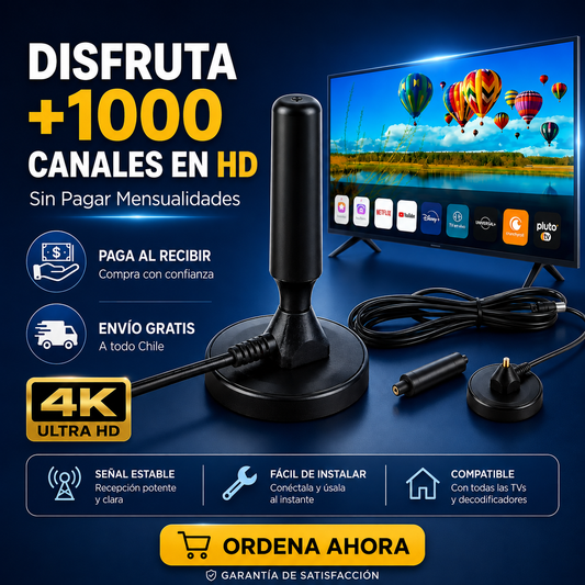 ANTENA TV 4K +1000 Canales sin pagar SUSCRIPCIONES